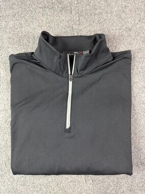RLX Ralph Lauren Mens 1/4 Zip Pullover Golf Sweatshirt Size XL Black